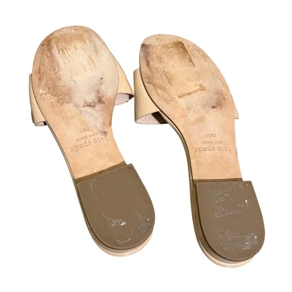 Kate Spade Beige Slide Sandals Size 7.5 - Picture 4 of 4